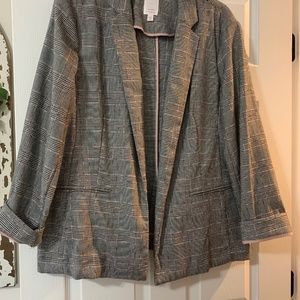 Plaid Lauren Conrad Boyfriend Blazer | Pink Trim